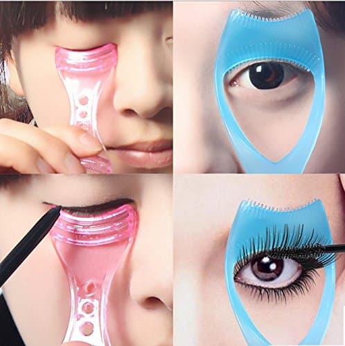 TFXWERWS 3 in 1 Multifunction Makeup Mascara Eyelash Guide Comb Cosmetic Tool (Blue)