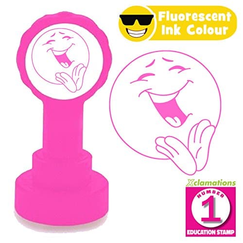 Delighted Expression Emoji Teacher Stamp. 22mm Quality Xclamations, Refillable