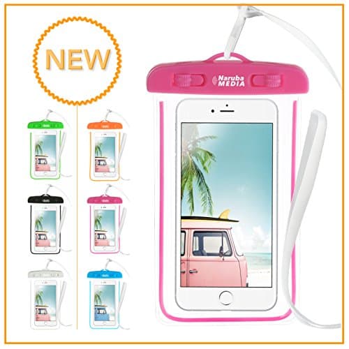 Naruba Media IPX8 Waterproof Case, Waterproof Case Bags for Documents, Credit Cards, Mobile Phones to 6 inch für|strand aktivitäten| Water sport| joggen| Kajaken etc