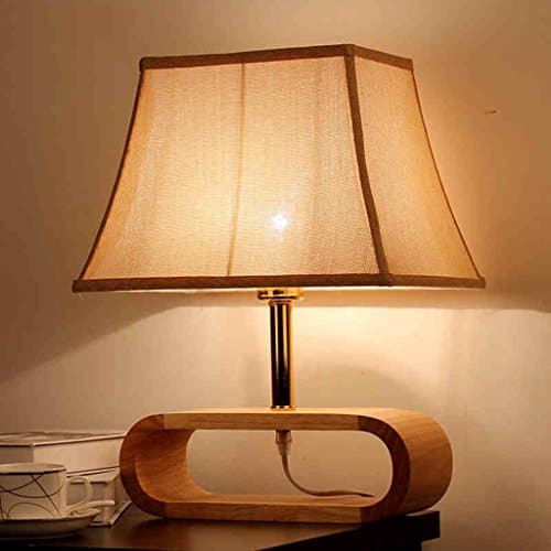 HJHY® Solid wood table lamp, Environmental protection Original ecology Simple Dimmer switch study bedroom Decorative table lamp 45 × 33cm Creative, simple