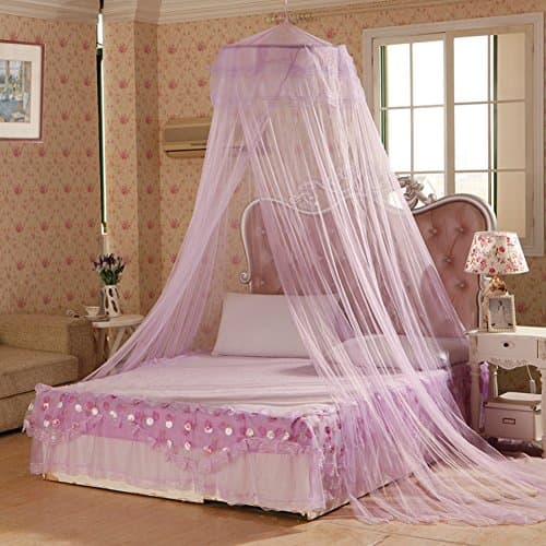 Extra large size round hoop bed canopy netting mosquito net fit crib,Twin,Full,Queen,King-purple 120x200cm(47x79inch)