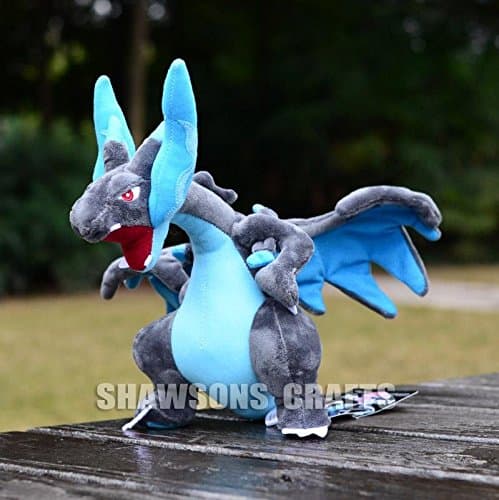 POKEMON POCKET MONSTER PLUSH STUFF TOYS 10" MEGA EVOLUTION CHARIZARD X SOFT DOLL