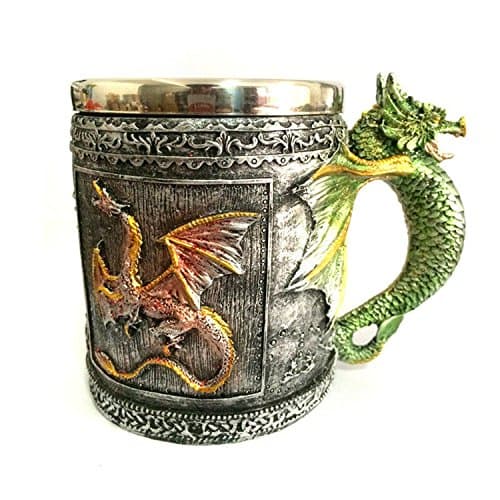 Golden Mango Dragon Creative Retro Mug Office Cup Stainless Steel And Resin Volume 350ml Weight 0.45kg Size Of 10.5 * 8.5 * 13.5cm Package Of One …