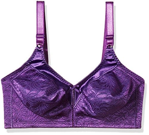 Bali Designs Women's Bali Double Support Spa Closure Wirefree Bra, Purple Vista Jacquard, 36D