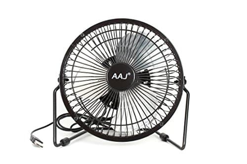 AAJ Mini USB 4 Inch Fan Desktop Super Mute Fan - Perfect for Laptop Notebook PC Desk Table Fan - Ideal for Office & Home Use - Metal Black