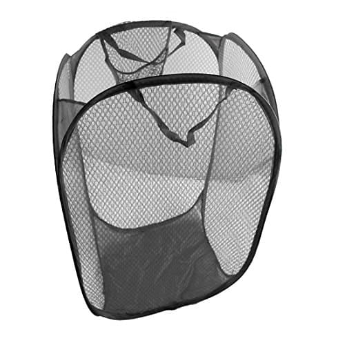 MYNC - Foldable Pop Up Mesh Washing Laundry Basket Bag Bin Hamper Toy Tidy Storage Organiser Organizer (Black)