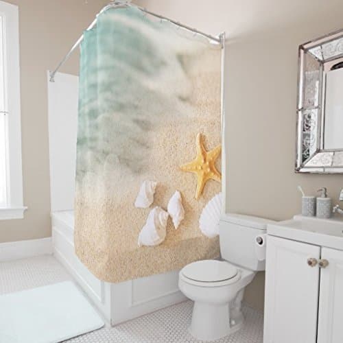Long Finger Unique and Star fish sea shell beach (1) Shower Curtain Custom Printed Waterproof fabric Polyester Bath Curtain 60X72 Inches-Bathroom Decor Shower Curtain