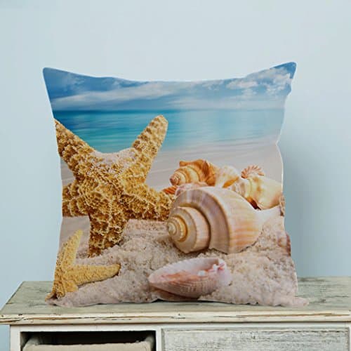 Advanced technology Printed Popular Sea and Seashell Custom Zippered Pillow Cases 20x20 inches(Two sides)