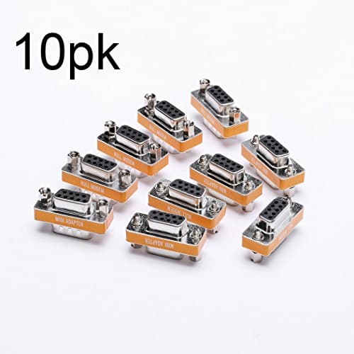 DB9 null modem adapter female to female slimline data transfer serial port adapter 10 Pack