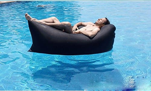 GZZ Outdoor Inflatable Sofa Portable Folding Air Sofa Lazy Sleeping Bag Air Bed,Black,260*70cm