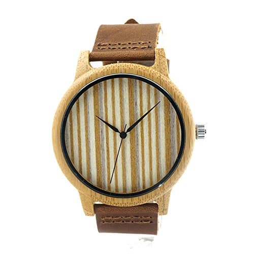 MSB Wide shell white / no scale vertical stripes / simple fashion / trend men and women / quartz wood table