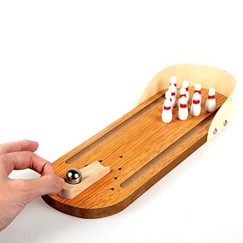 Lovetree Mini Office Tabletop Desktop Bowling Game Set Wooden
