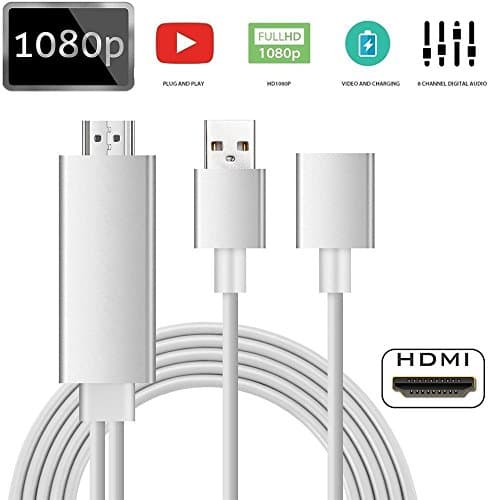 Lightning to HDMI Adapter Cable BACAKSY Lightning Digital AV Adapter for iPhone Samsung iPad to Mirror on HDTV Projector Plug and Play MHL Adapter