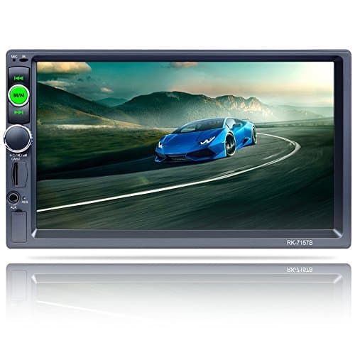 FiveFour 7.0-Inch Double-Din In-Dash Car Stereo Receiver Support RDS/AUX/FM/AM,Bluetooth,1080P Touchscreen,Wireless Remote,Steering Wheel Control