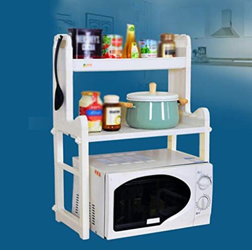 ZHDC® Kitchen Shelf Microwave Oven Shelf Kitchen Storage Rack Storage Rack Multifunction Pylon Seasoning Rack Dish Racks Oven Shelf Ivory Strong bearing capacity