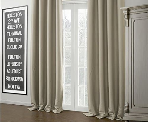 IYUEGOU Warm Beige Solid Rod Pocket Lining and Blackout Curtains Draperies With Multi Size Customs 42" W x 84" L (One Panel)