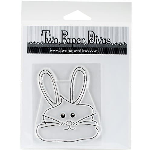 Two Paper Divas Clear Stamps 6 x 4.5-inch Bunny Topper, Acrylic, Multicolour, 0.38x11.43x15.24 cm