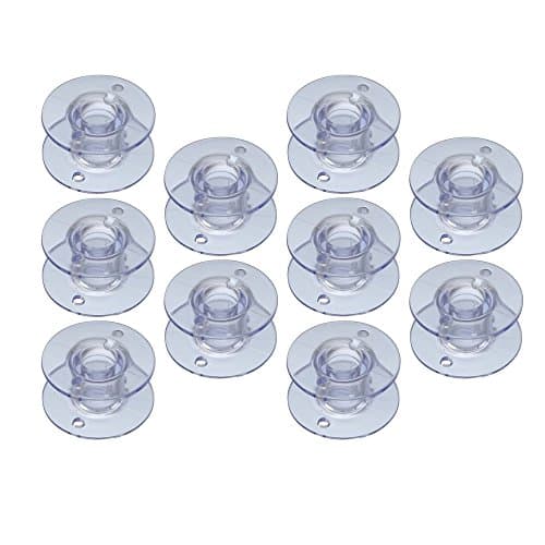 Preptec 10Pcs Plastic Bobbins Spools Brother Janome Singer Sewing Machines 21mm x 10mm