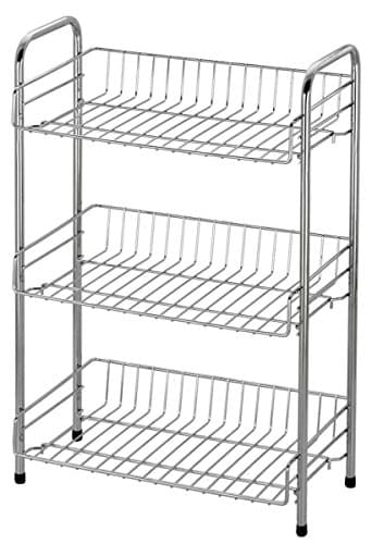 Bathroom Shelving Unit Standing Shelf Bathroom Towel Shelf Storage 3 Tier Metal Chrome Plated