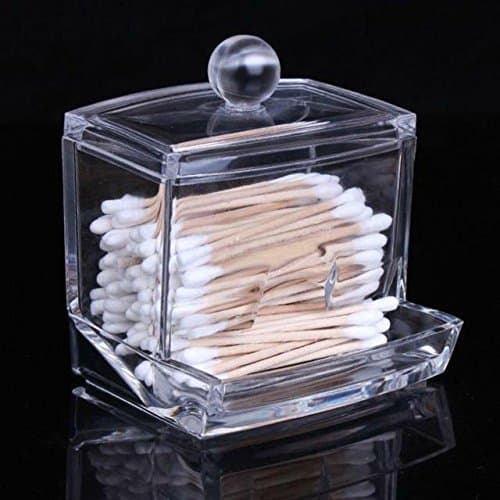 Alan Clear Acrylic Cotton Swabs Balls Cosmetics Makeup Storage UK seller