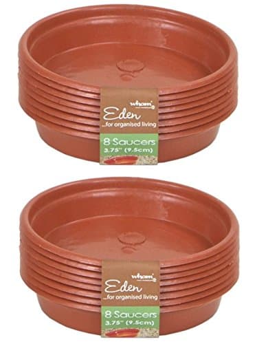 16 x 9.5cm 3.75" Mini Plastic Plant Pot Seedling Saucers For 8cm & 10cm Grow Pot