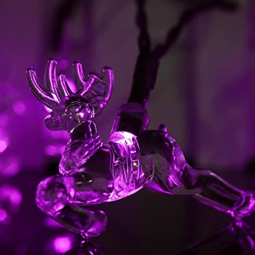 Stoog Solar Powered 30 LED Light String Outdoor Courtyard Gardens Homes Patio Lawn Wedding Christmas Party and Holiday Decorations Waterproof Decor (purple-deer)