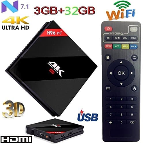 Penkou H96PRO + Mini Android 7.1 TV Box Amlogic S912 2.0Ghz Octa-Core CPU 3GB DDR3 RAM 32GB ROM 2.4/5Ghz Wi-Fi 4K Smart box