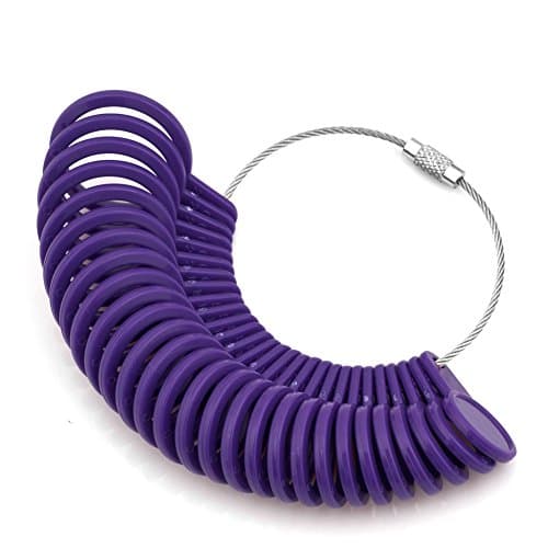 Uniqueen 27 Piece Plastic Ring Sizer Finger Gauge Jewellery Kit Tool Measuring Device for Rings Diameters