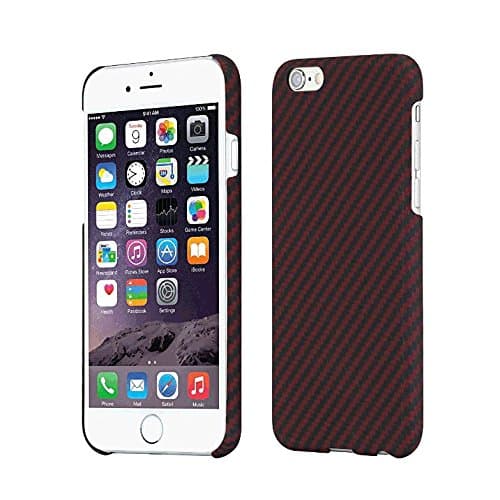 iphone6/6S case,kevlar materials,Premium Aramid (Bullet Proof Material) Luxury Case Compatible for iPhone 6S case (4.7 inches),originaly made in Leapcover (black-red)