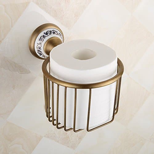TRRE-Full ceramic antique copper paper towel holder / retro rustic towel basket