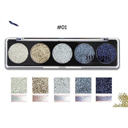ThinxMax 5 Colors Makeup Cosmetic Shiny Glitter Eyeshadow Palette Eye Shadow Shimmer Powder