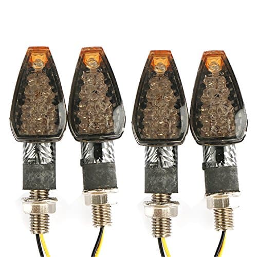 14 LED Motorcycle Indicators E MARK 2 Set Motorbike Turn Light Signal Light Blinker Amber for Honda Yamaha Suzuki Kawasaki Ducati KTM BMW Triumph