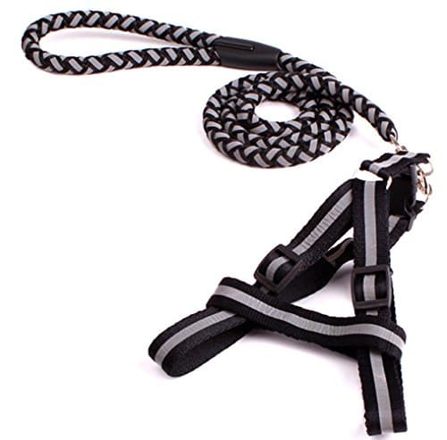 dog harness Vest Reflective leads Matching Collar black M