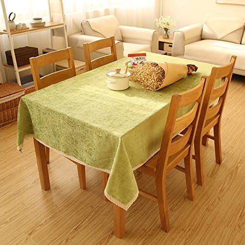 Bbdsj Solid color tablecloth Chenille Modern simple Home tablecloth Lock Thicken Solid color Multiple colors -green 100x150cm(39x59inch)