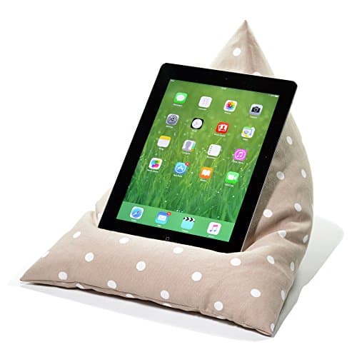 eBean Tablet Cushion - TAUPE SPOTTY - beanbag stand lap holder suitable for all iPads tablets and ebook readers