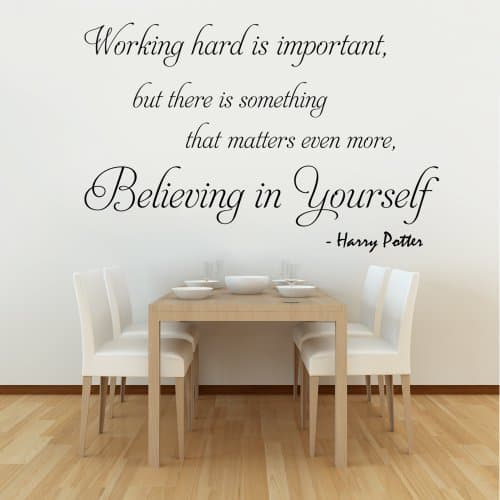 Working Hard Is Important (Harry Potter) - Wall Decal Quote Sticker lounge kitchen dining room hall (X Large)