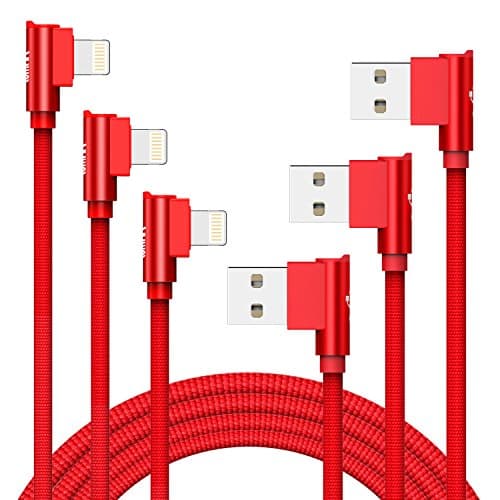 iPhone Cable,Aimus 3 Pack 0.4FT+4FT+6FT Aluminium Alloyed Lightning to USB Charging Charger Cable Lead for iPhone X, iPhone 7/7 Plus, iPhone 6/6S/6 Plus/6S Plus, iPhone 5/5S/5C/SE, iPad Mini 2 3 4 Air iPod IOS10 and More (Red)
