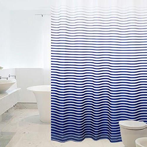 Printed Fabric Shower Curtain Polyester Waterproof Mildew-free Bathroom Curtains With Hooks - Gradient,Blue-130*200cm(51.1*78.7Inch)