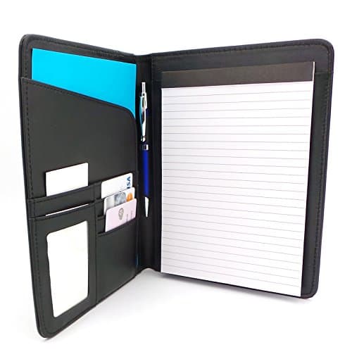 A5 Grained PU Leather Un-Zipped Conference Folder, Business Organiser