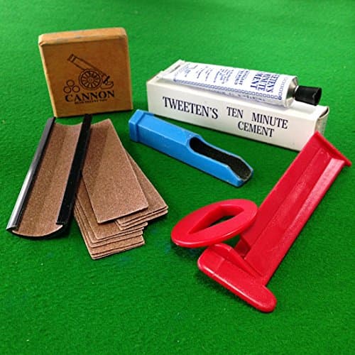 5 Piece Blue Velvet Snooker or Pool Cue Tip Accessory Kit