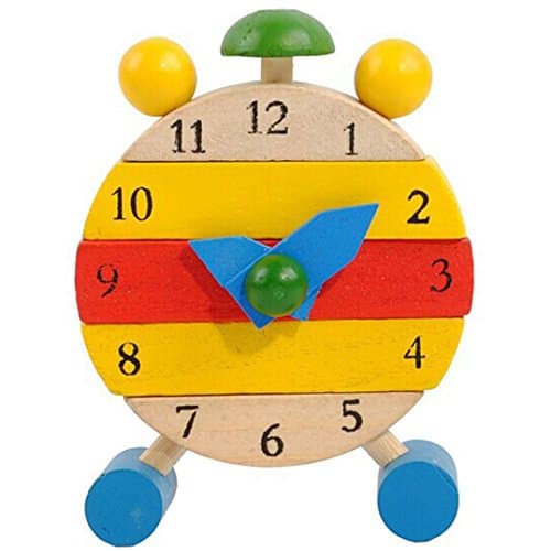 WINWINTOM Hand Made Wooden Clock Toys