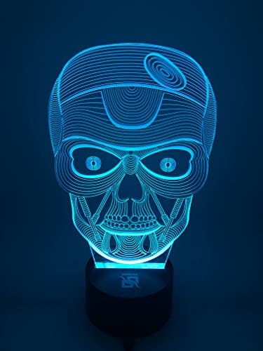 YOUQIZHI® 3D Optical Illusion Skull head Panel Model Lighting Night 7 Color Change USB Touch button LED Desk Table Light Lamp