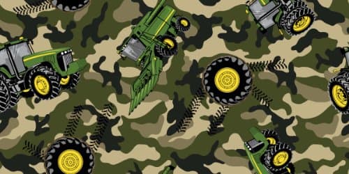 John Deere Camo Tractor Toss Fabric by The Yard, 43/44-Inch Wide, Green