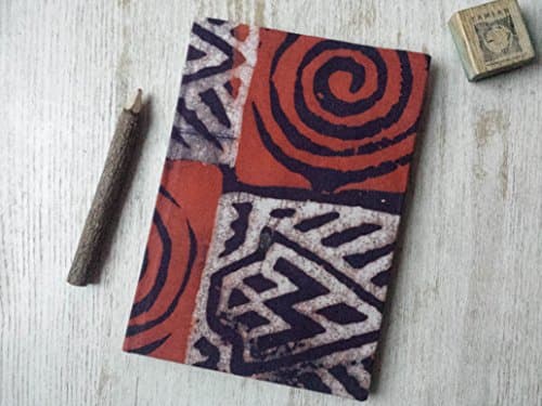 Large Hardcover African batik Journal Notebook Jotter - A5 - lined paper - 200 pages 80 gsm - Bassam Tie Dye from Ivory Coast