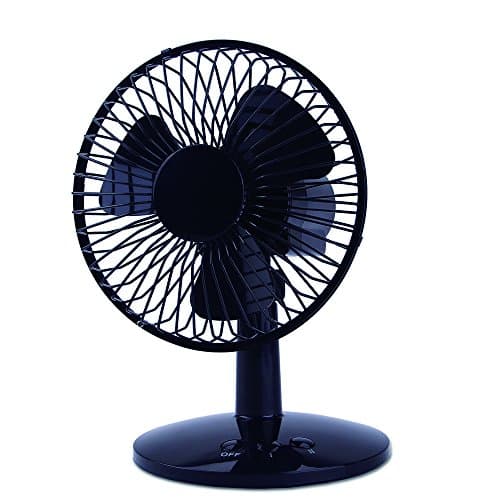 SENPAIC Mini USB Table Fan Oscillating Battery Operated Desktop Portable Fan for Office Home (6 Inch,2 Speed Levels,Metal Design,USB or Battery Powered,Rotating Back and Forth )-Black