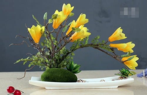LLPXCC Artificial flowers Creative home floral dining table living room modern simple European style decorative flowers orchids silk flower hotel indoor large yellow