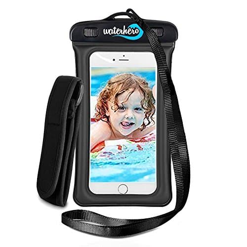 WaterHero® Universal Floatable Waterproof Case ✪ Built in AUDIO-JACK ✪ Waterproof to 100ft/30m deep. Durable Touch Responsive Waterproof Case for Swimming, Skiing, Camping, Hiking, Kayak, Rafting, Fishing, Scuba Diving, Travel, Beach, Holiday Essentials Equipment Accessories. Premium Dry Bag Cover Pouch. Fits All Mobile Phones. Lifetime Warranty.