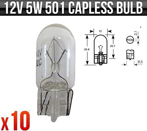 12v 5w W5W W2.1 x 9.5d Capless 501 Yamaha YBR 125 Side Light Bulbs x 10