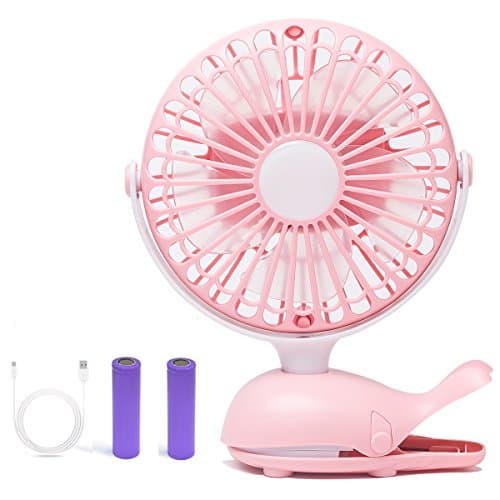 Mini USB Clip and Desk Personal Fan, Quiet Operation, Desk Fan, Desk Fans, mini fan, table fan,Portable Cooling Fan USB Powered by NetBook, Computer MacBook, Power Bank, and PC, 360° up and down,Pink