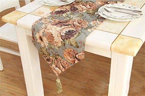 Shopping- Modern high-end European luxury table runner Jacquard Printed Macrame